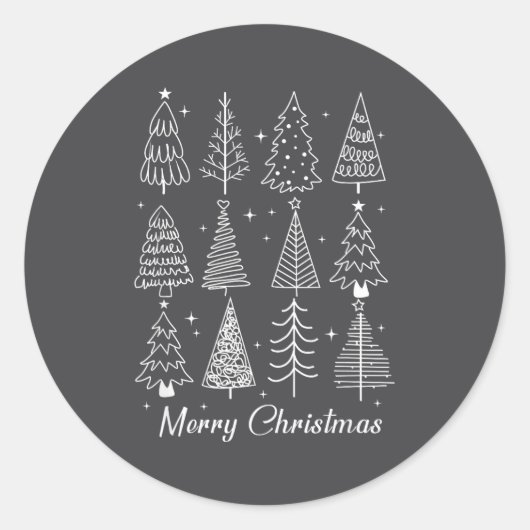 Sticker Rond Retro Christmas Tree,funny Christmas Design Tee Wo (Devant)
