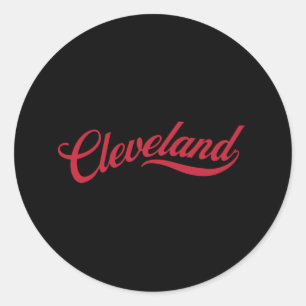 Sticker Rond Retro Cleveland