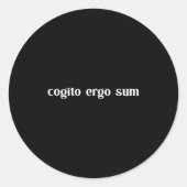 Sticker Rond Retro Cogito Ergo Sum Metaphysics Humanism Ethics (Devant)
