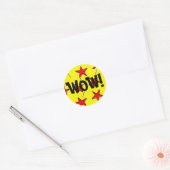 Sticker Rond Retro Comix Stars WOW ! (Enveloppe)