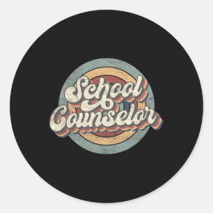 Sticker Rond Retro Conseiller Scolaire Ck À L'École Équipe D'En