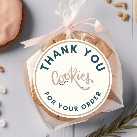 Sticker Rond Retro Cookies merci pour votre commande