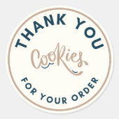 Sticker Rond Retro Cookies merci pour votre commande (Devant)