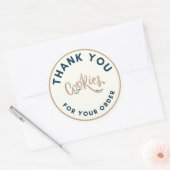 Sticker Rond Retro Cookies merci pour votre commande (Enveloppe)