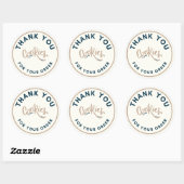 Sticker Rond Retro Cookies merci pour votre commande (Feuille)