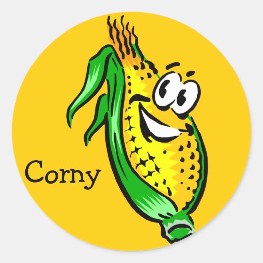 Sticker Rond Retro Corny Guy (Devant)