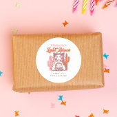 Sticker Rond Retro Cowgirl Dernière Disco Enterrement de Vie de