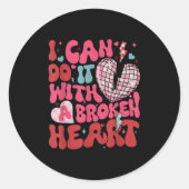 Sticker Rond Retro Cute Groovy I Can Do It Quote Disco Heart -  (Devant)