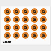 Sticker Rond Retro Cute Hey Boo Halloween Ghost Éffrayant | Noi (Feuille)