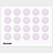 Sticker Rond Retro Daisy lavender boho Peace Love Baby shower (Feuille)