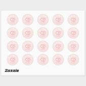 Sticker Rond Retro Daisy Pink boho Peace Love Baby Shower (Feuille)