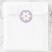 Sticker Rond Retro Daisy violet (Sac)