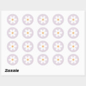 Sticker Rond Retro Daisy violet (Feuille)