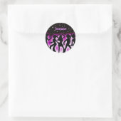 Sticker Rond Retro Dance Party rose (Sac)