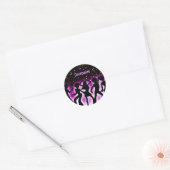 Sticker Rond Retro Dance Party rose (Enveloppe)