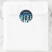 Sticker Rond Retro Dance Party Turquoise (Sac)