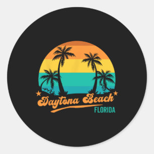 Sticker Rond Retro Daytona Beach Mens Femmes Cool Florida Beach