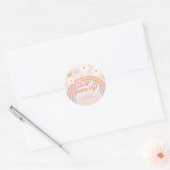 Sticker Rond Retro Deux Super fille arc-en-ciel 2e anniversaire (Enveloppe)