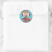 Sticker Rond Retro Diner 1950 Turquoise & Red Sock Hop (Sac)
