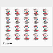 Sticker Rond Retro Diner 1950 White & Red Sock Hop (Feuille)