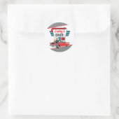 Sticker Rond Retro Diner 1950 White & Red Sock Hop (Sac)
