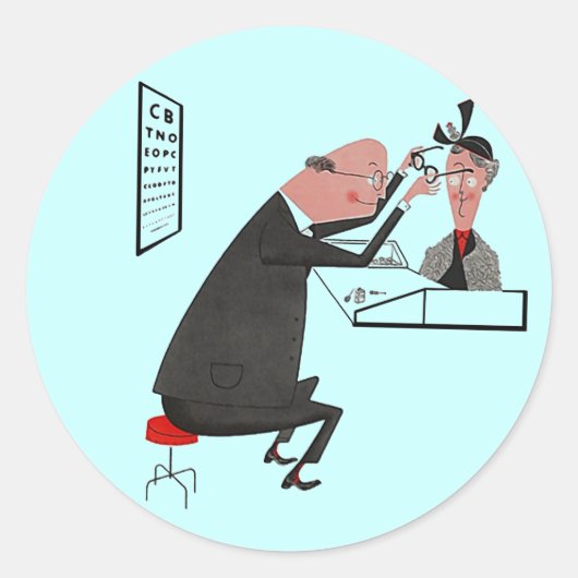 Sticker Rond Rétro Dr. rose de Doc. d'oeil d'ophthamologist de (Devant)