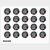 Sticker Rond Rétro école nommée faite sur commande à rayon (Feuille)