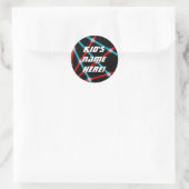Sticker Rond Rétro école nommée faite sur commande à rayon (Sac)