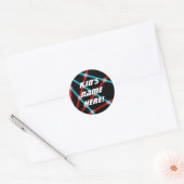 Sticker Rond Rétro école nommée faite sur commande à rayon (Enveloppe)