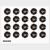 Sticker Rond Retro Éffrayant un 1er Halloween fête d'anniversai (Feuille)