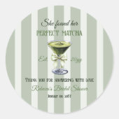 Sticker Rond Retro Elle a trouvé son parfait Matcha Enterrement (Devant)