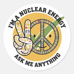 Sticker Rond Retro énergie nucléaire conception vectorielle art