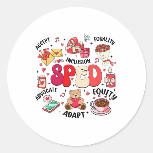 Sticker Rond Retro Enseignant de l'argent de l'éducation spécia (Devant)