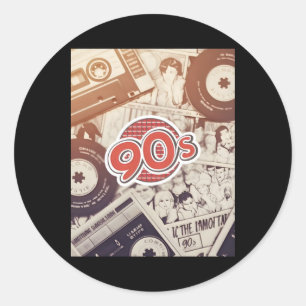 Sticker Rond Rétro Esthétique des Années 90 – Cette Bandes Vibe