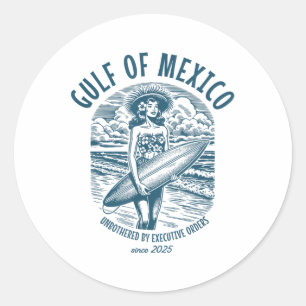 Sticker Rond Retro Eté Golfe Du Mexique Forever Beach Golfo De