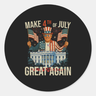 Sticker Rond Rétro Faire Encore Une Fois Le 4 Juillet Grand Pré