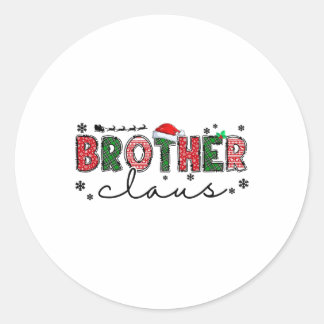Sticker Rond Retro Famille de Noël Cute Frère Claus Xm