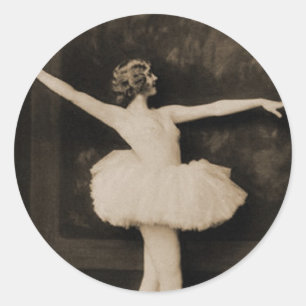 Sticker Rond Rétro femme vintage de danseur classique de femme