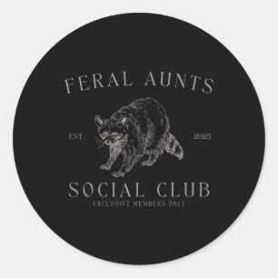 Sticker Rond Retro Feral Tante Social Club Grossesse Reveillez