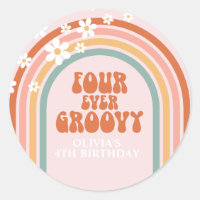 Rétro Four Ever Groovy marguerite arc-en-ciel 4ème