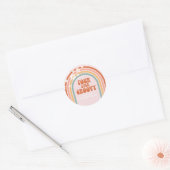Sticker Rond Retro Four Ever marguerite Super arc-en-ciel 4e an (Enveloppe)