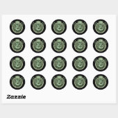 Sticker Rond Retro Frankenstein (Feuille)