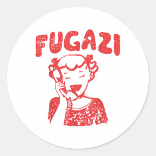 Sticker Rond Retro Fugazi Graphisme Pour Hommes Filles Femmes _