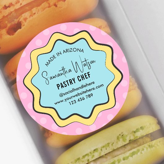 Sticker Rond Retro Fun Nostalgie Café Moderne Boulangerie Pâtis