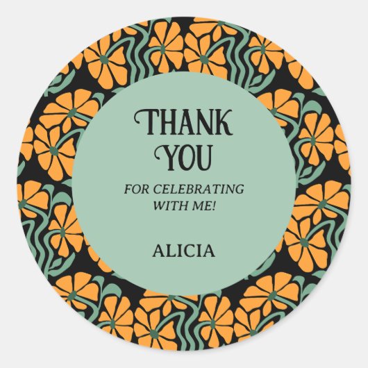 Sticker Rond Retro Funky Super Daisy Anniversaire Can Cooler (Devant)