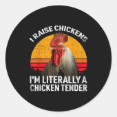 Sticker Rond Retro Funny Chicken Lover Gift – I Raise Chickens  (Devant)
