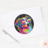 Sticker Rond retro funny dog (Enveloppe)
