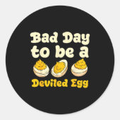 Sticker Rond Retro Funny Thanksgiving Dinner Bad Day To Be A De (Devant)