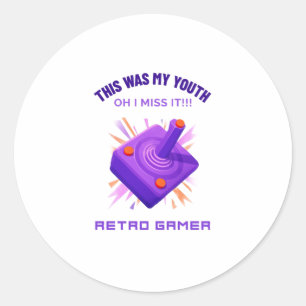 Sticker Rond Rétro Gamer