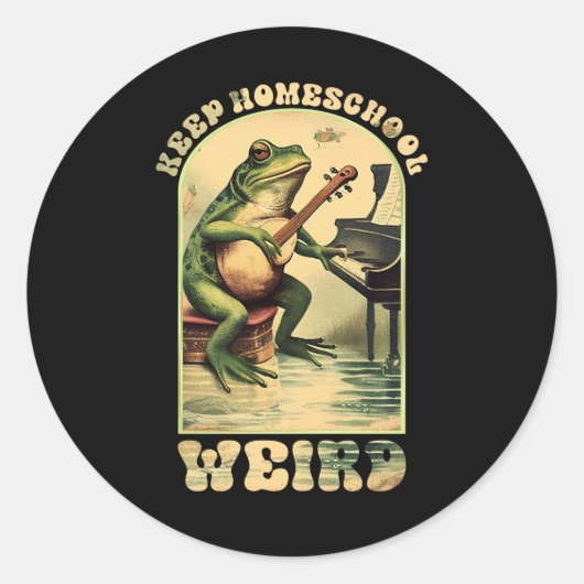 Sticker Rond Rétro Garder Homeschot Étrange Maman Frog Mama Cot (Devant)